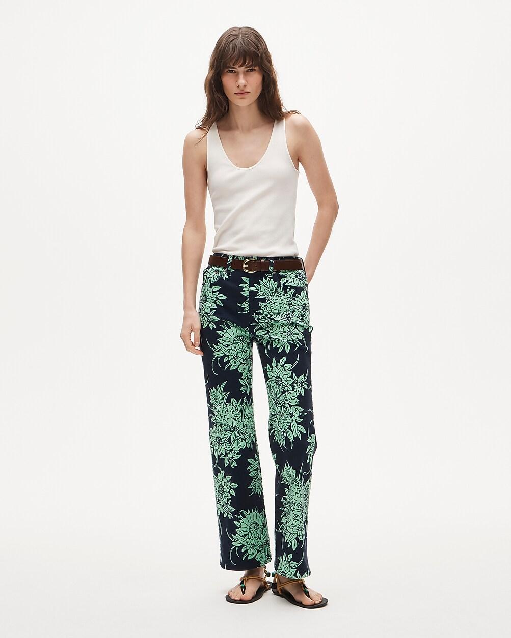 Charley kickout cropped jean in pineapple garden print by J.CREW
