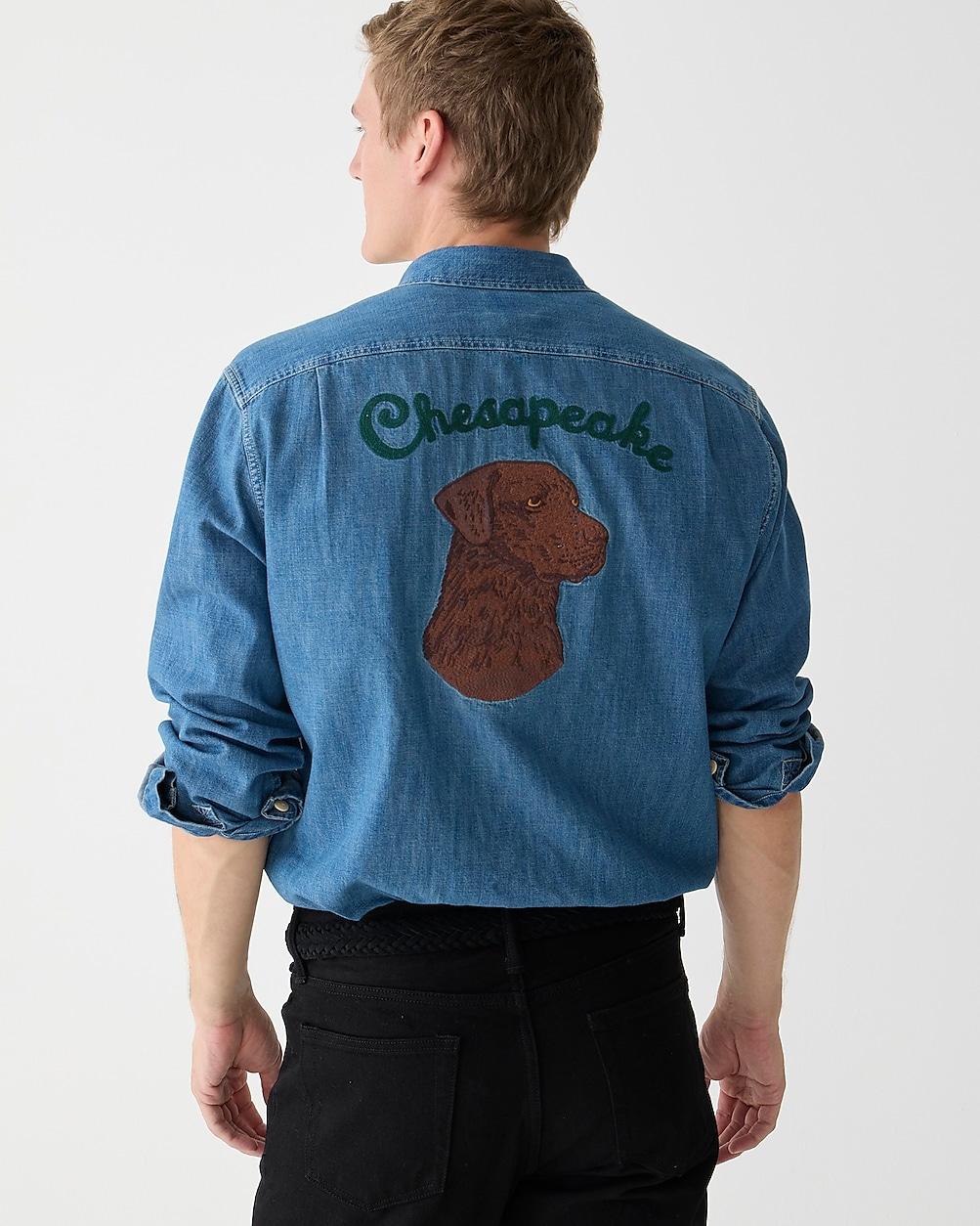 Chesapeake midweight denim workshirt with embroidery by J.CREW Chesapeake midweight denim workshirt with embroidery by J.CREW