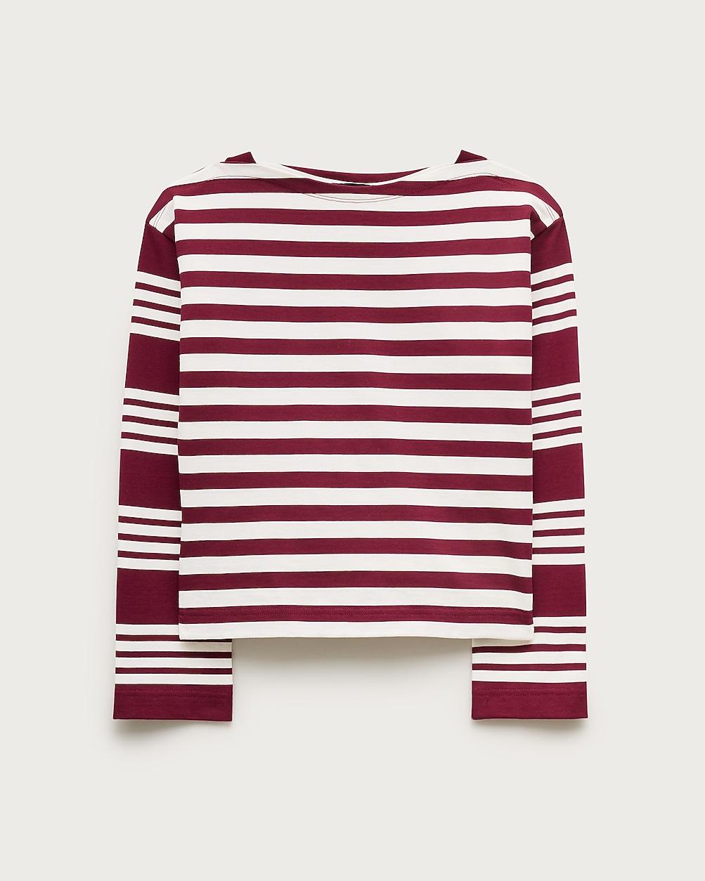 Cinched-waist shirt in striped heavyweight cotton by J.CREW