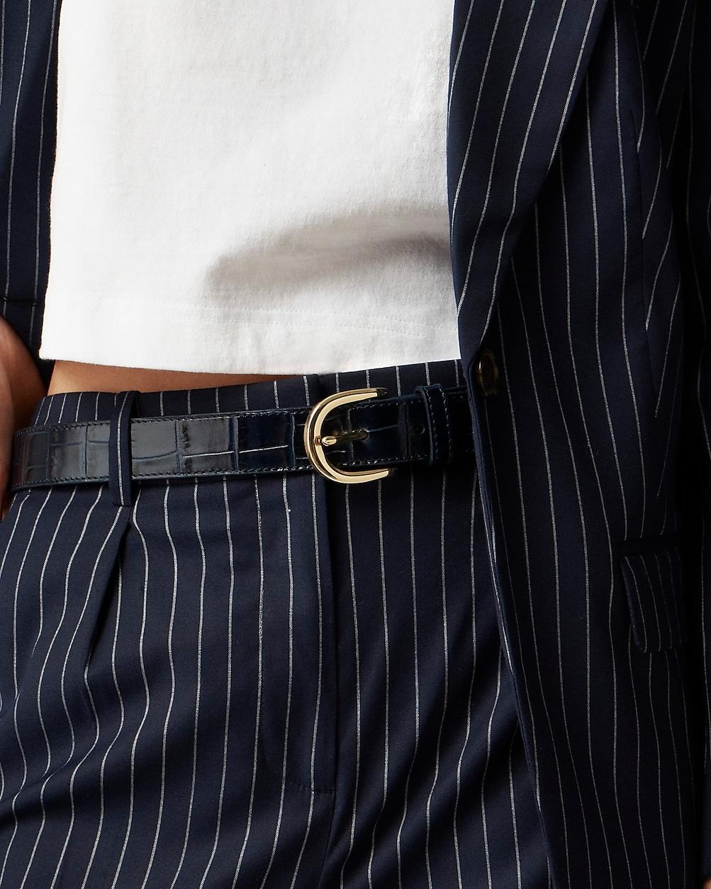 Classic belt in croc-embossed leather by J.CREW