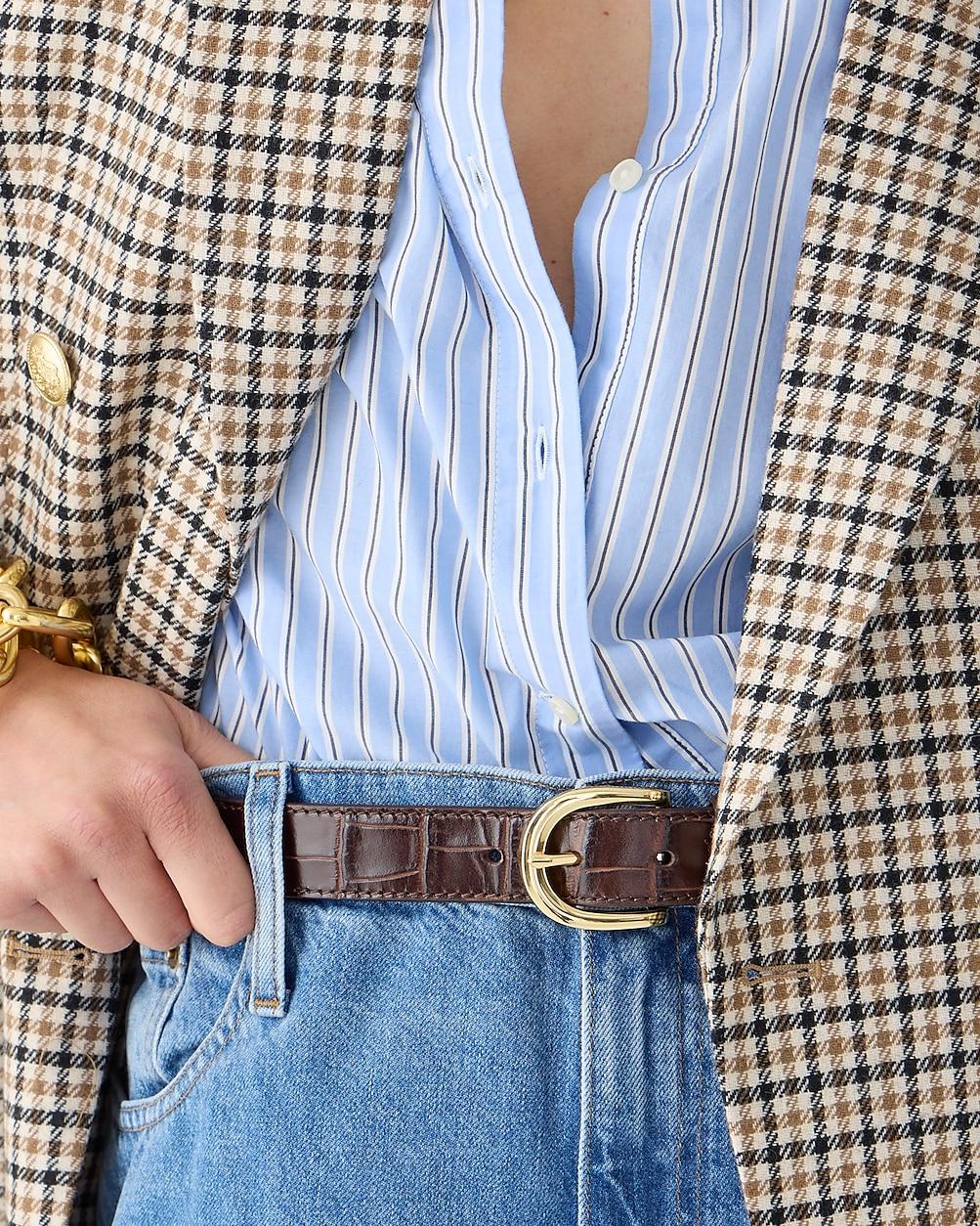 Classic belt in croc-embossed leather by J.CREW