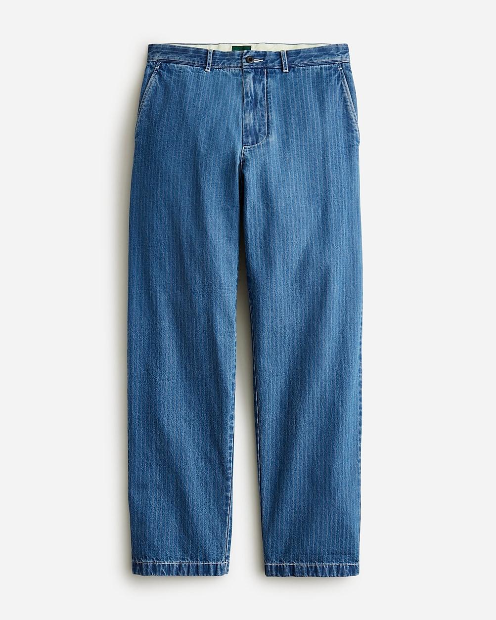 Classic chino in dobby indigo stripe by J.CREW