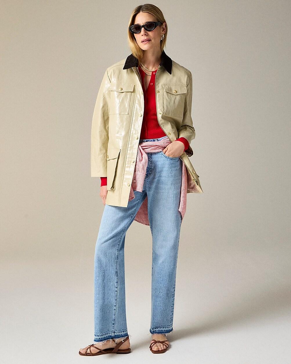 Collection Barn Jacket™ in laminated linen by J.CREW