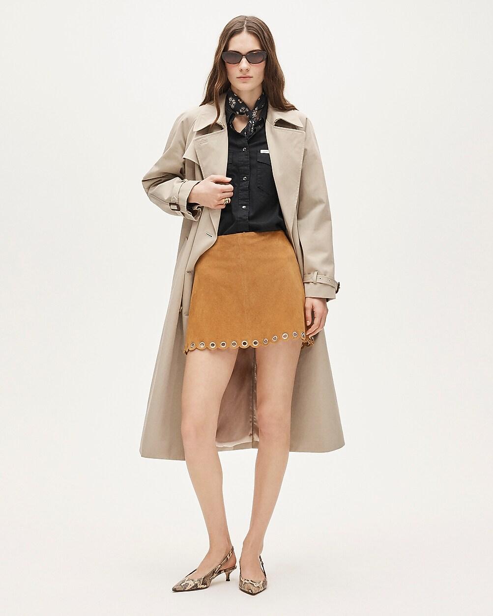 Collection Fairfax scalloped mini skirt in suede by J.CREW