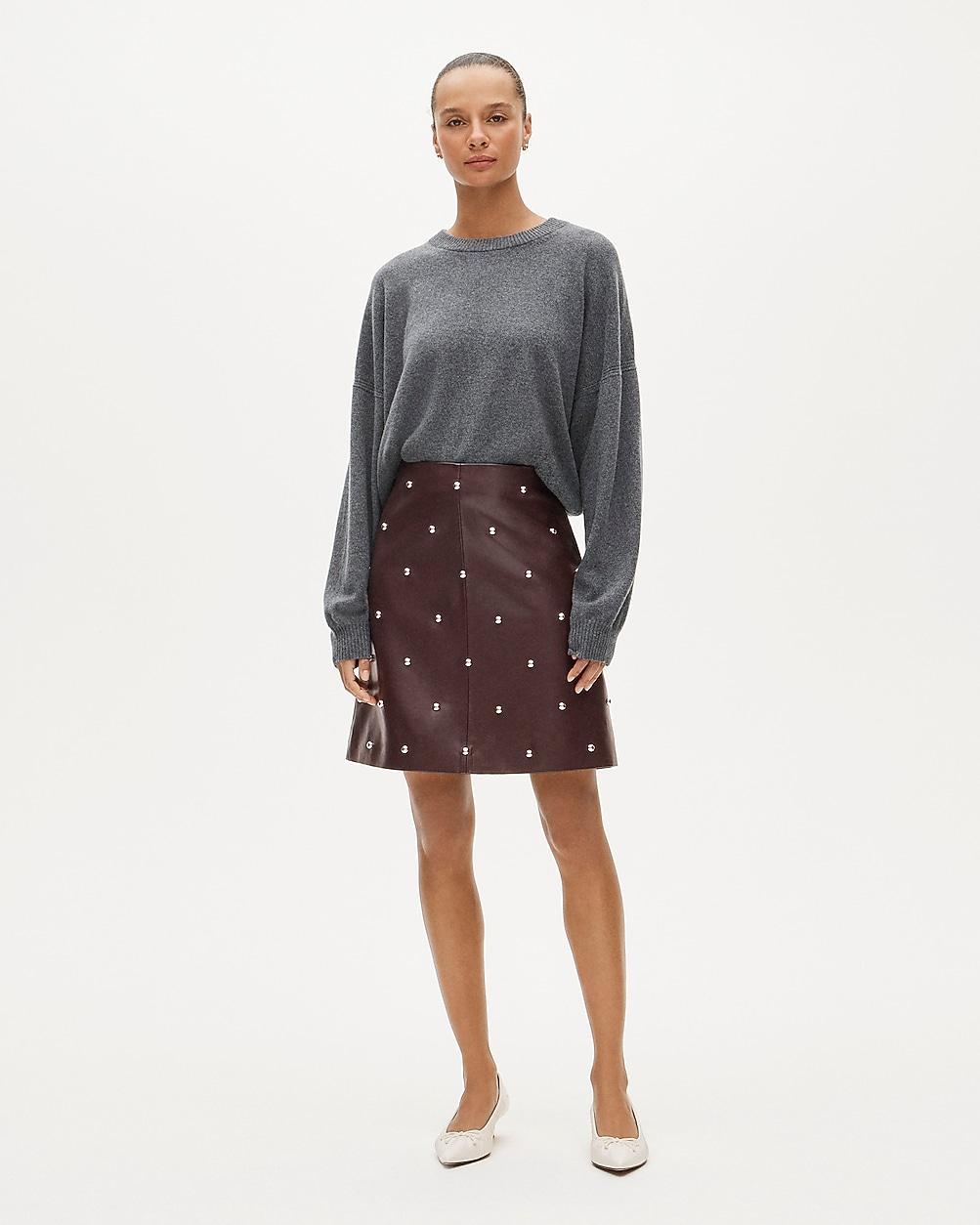 Collection Fairfax skirt in studded faux leather by J.CREW