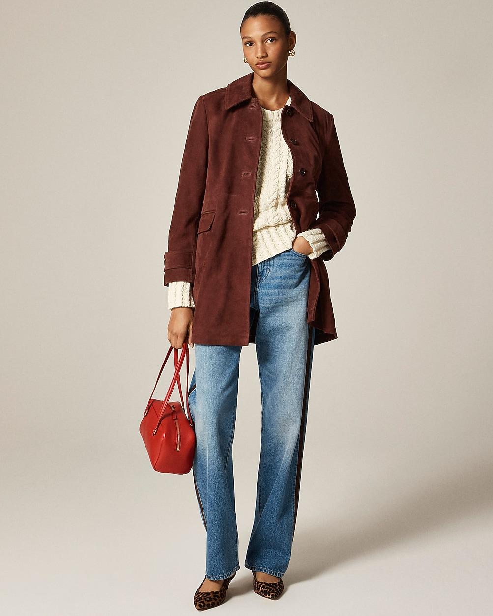 Collection Salon coat in suede by J.CREW