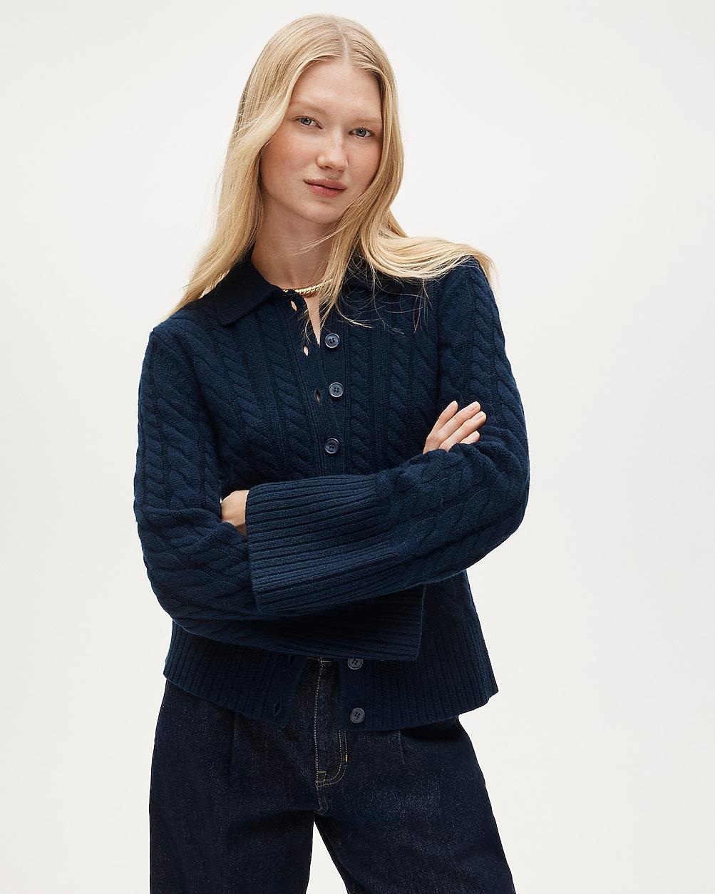 Collection cashmere twisted cable-knit cardigan by J.CREW