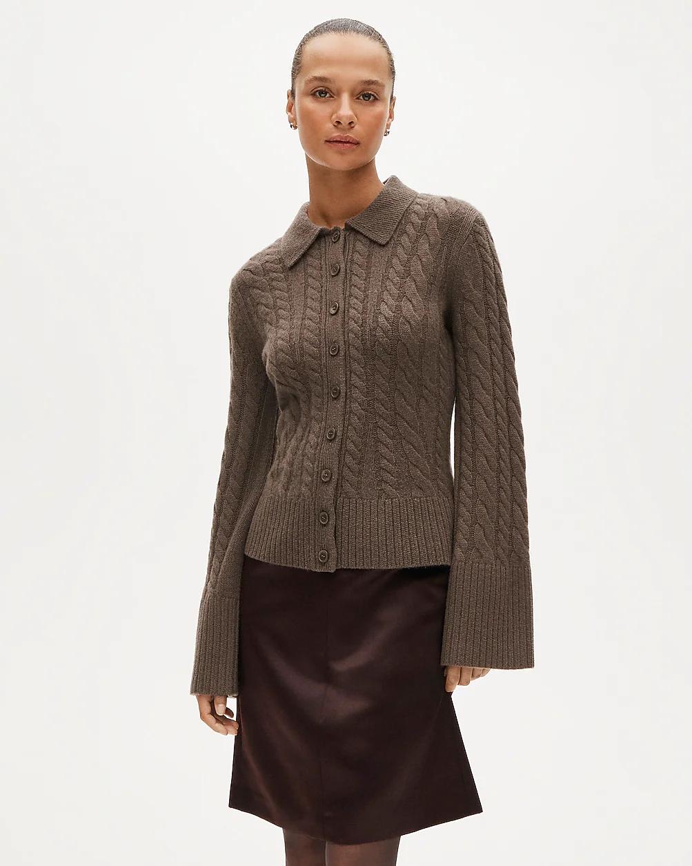 Collection cashmere twisted cable-knit cardigan by J.CREW