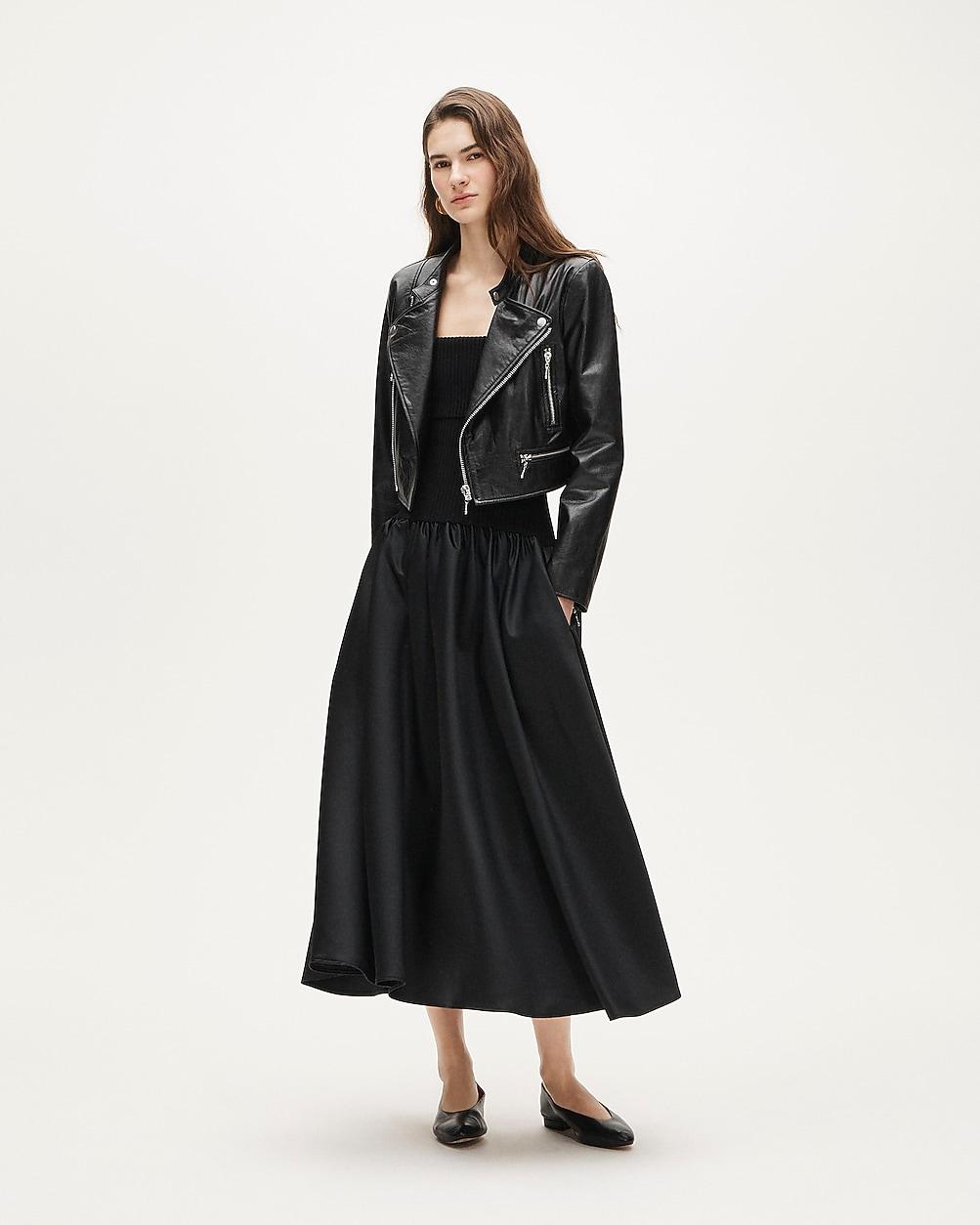 Collection foldover mixy dress in duchesse satin by J.CREW