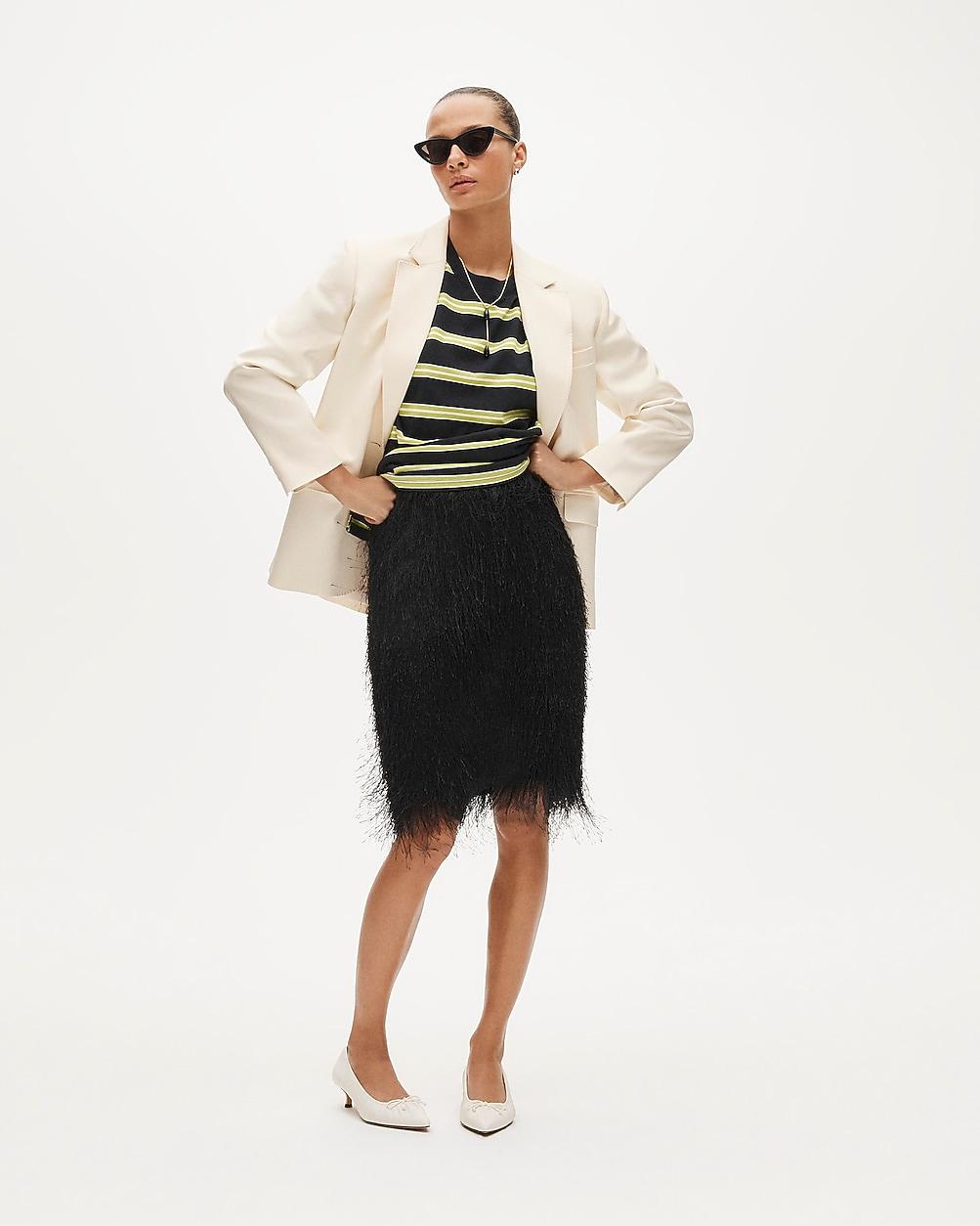 Collection fringe knee-length skirt by J.CREW