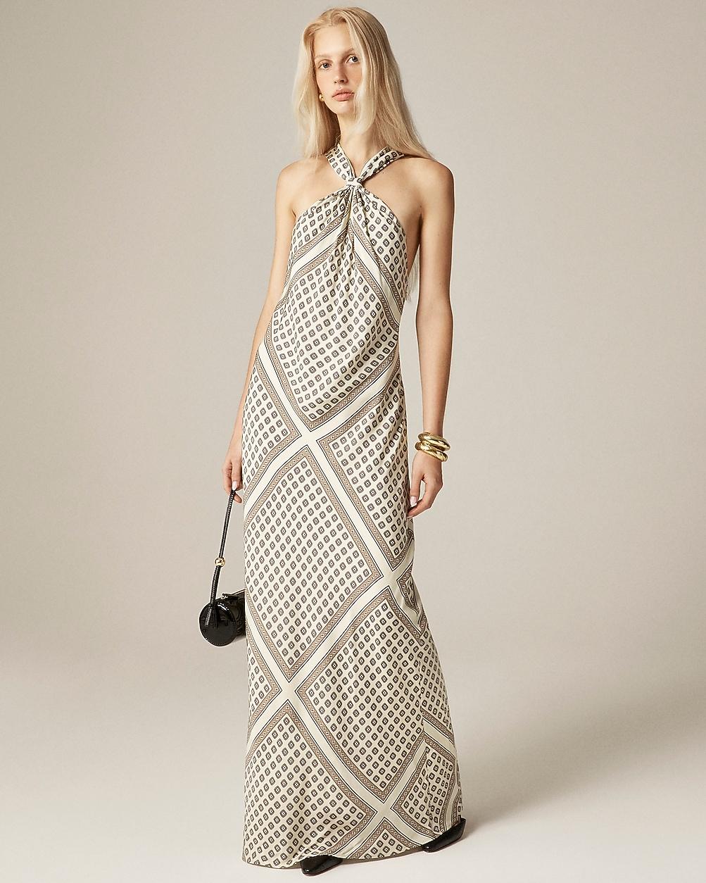 Collection halter slip dress in foulard print by J.CREW
