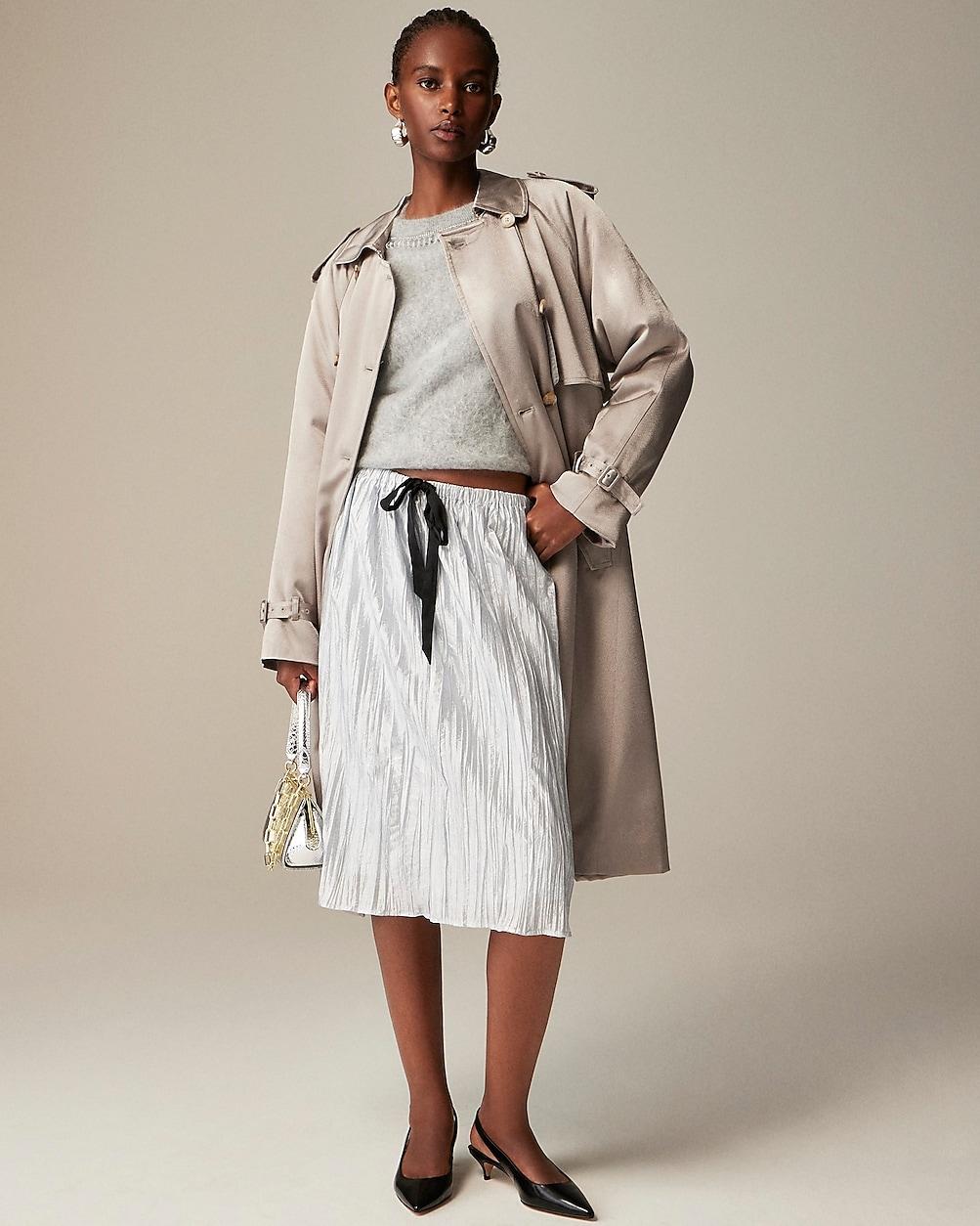 Collection knee-length skirt in crinkled nylon by J.CREW