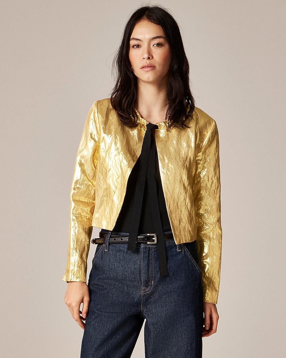 Collection lady jacket in crinkled lamé by J.CREW