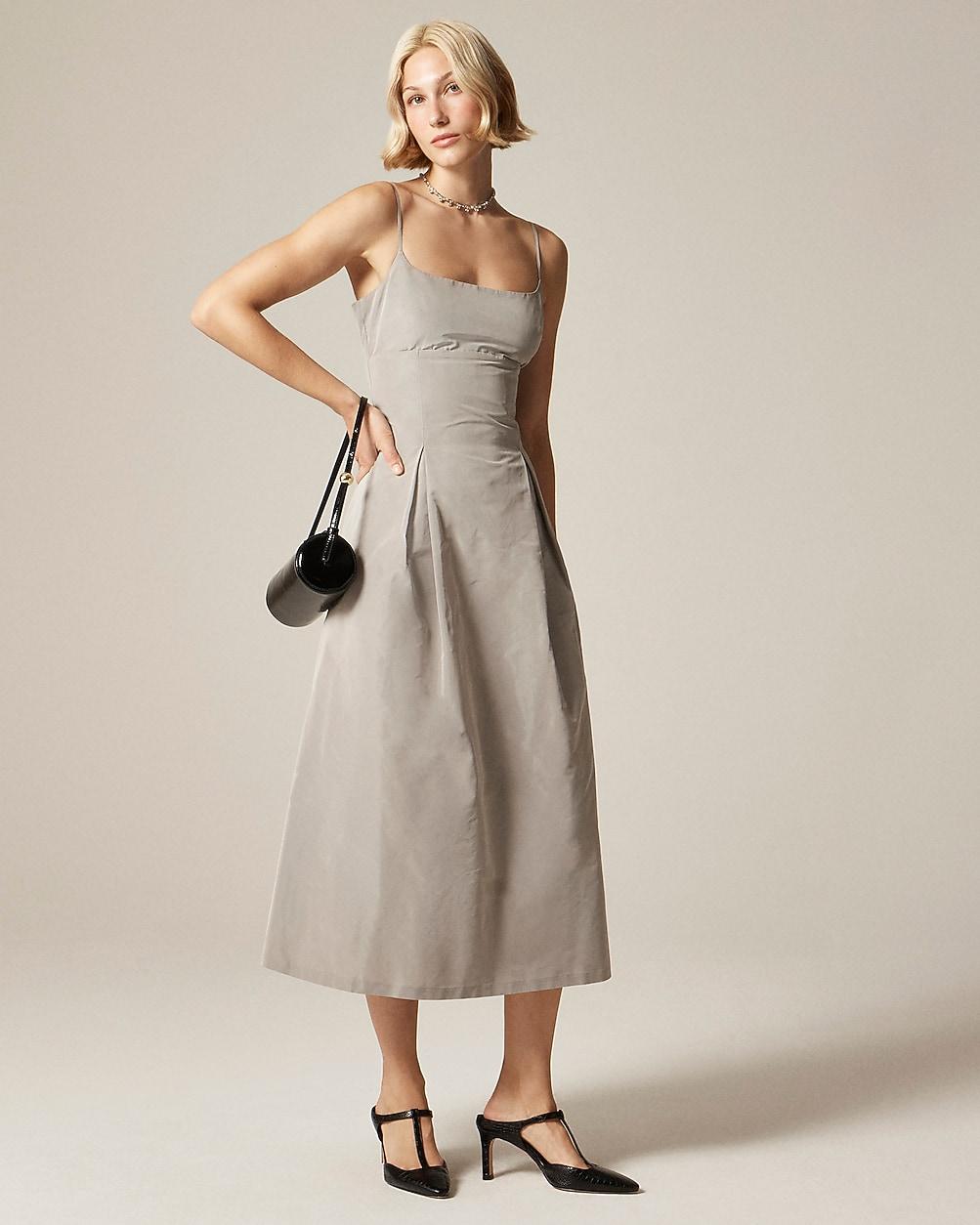 Collection pleated evening dress in taffeta by J.CREW