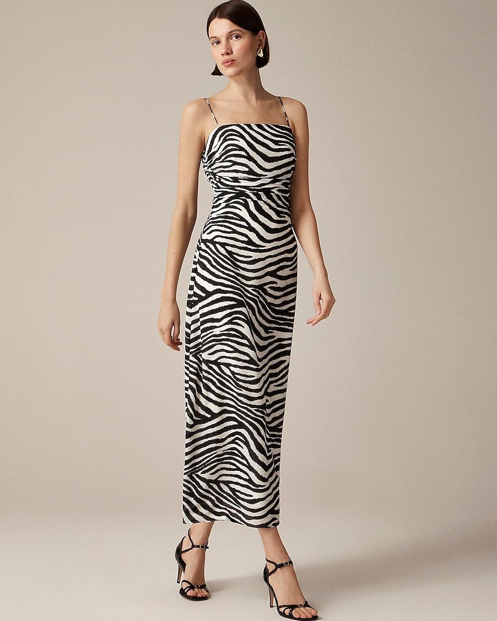 Collection ruched maxi dress in zebra print by J.CREW