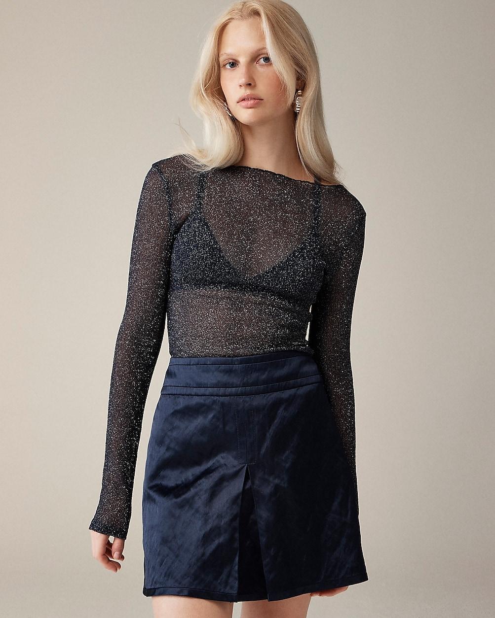 Collection sheer metallic boatneck top by J.CREW