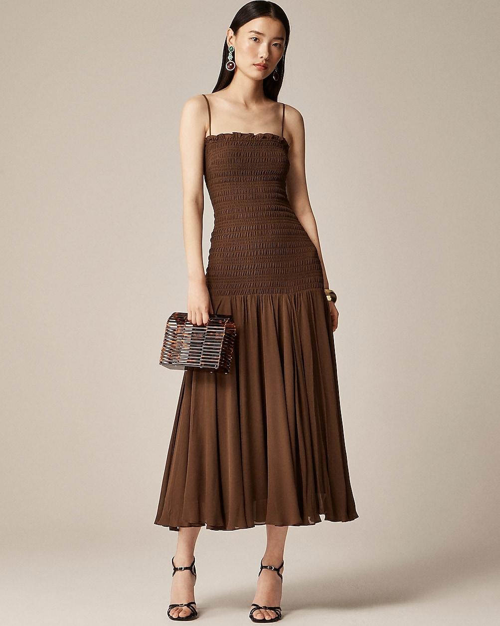 Collection smocked chiffon dress by J.CREW