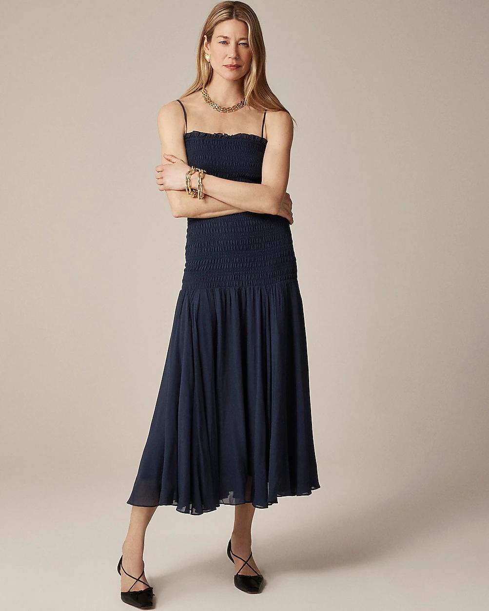 Collection smocked chiffon dress by J.CREW