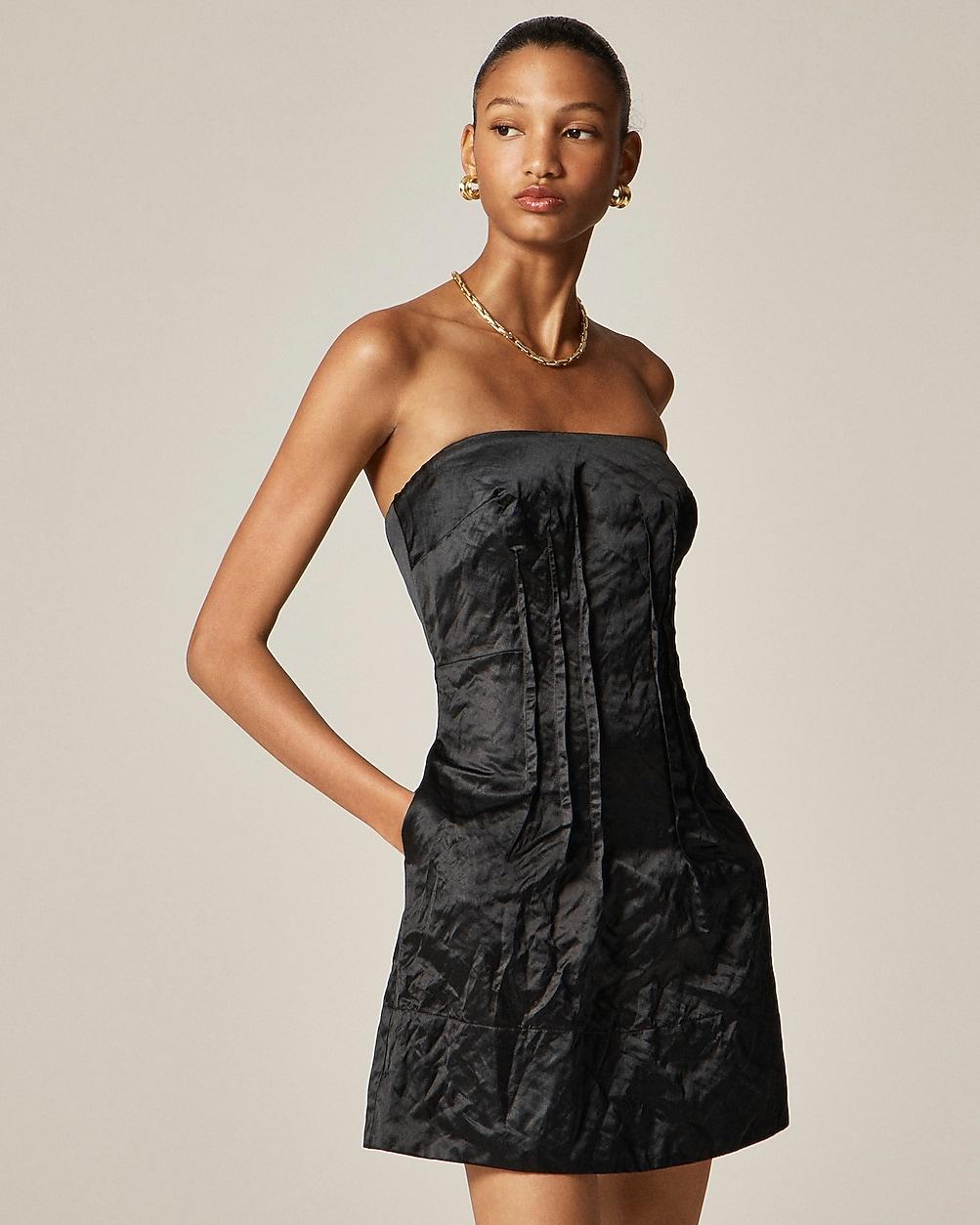 Collection strapless mini dress in memory satin by J.CREW