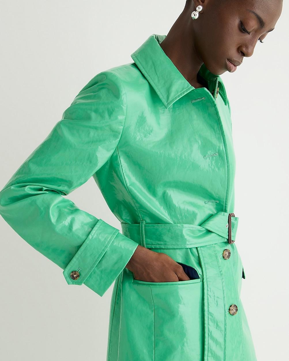 Collection trench coat in laminated linen by J.CREW
