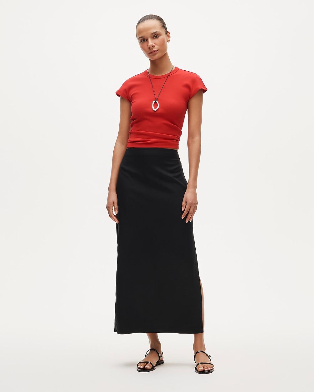 Column skirt in Gramercy linen blend by J.CREW