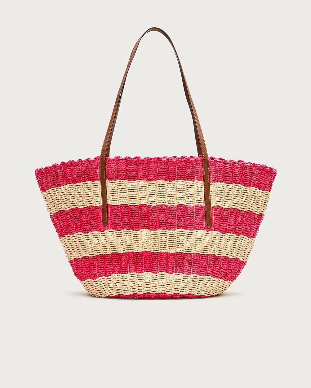 Como woven straw tote in stripe by J.CREW