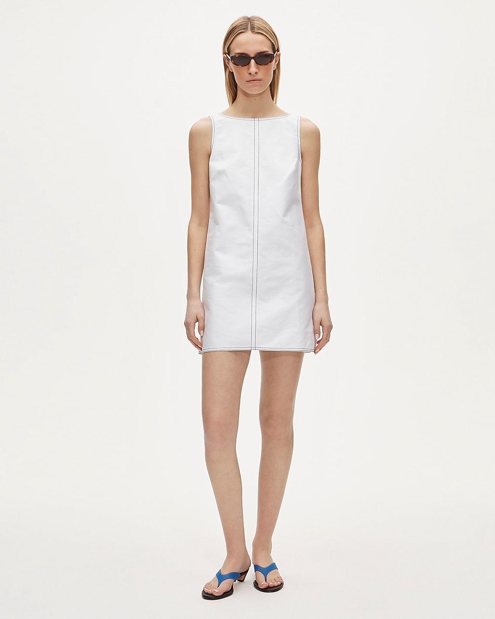 Contrast-stitch Billie dress in double cotton poplin by J.CREW