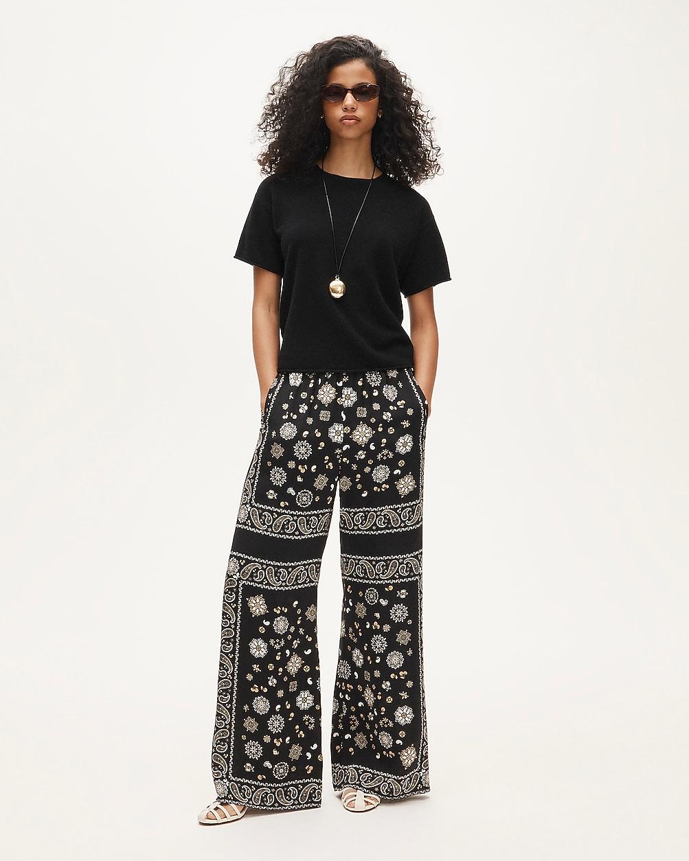 Cosmo pant in bandana-print viscose twill by J.CREW