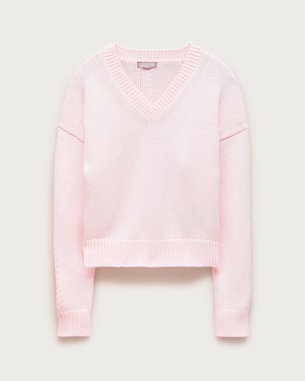 Cotton-blend V-neck pullover sweater by J.CREW