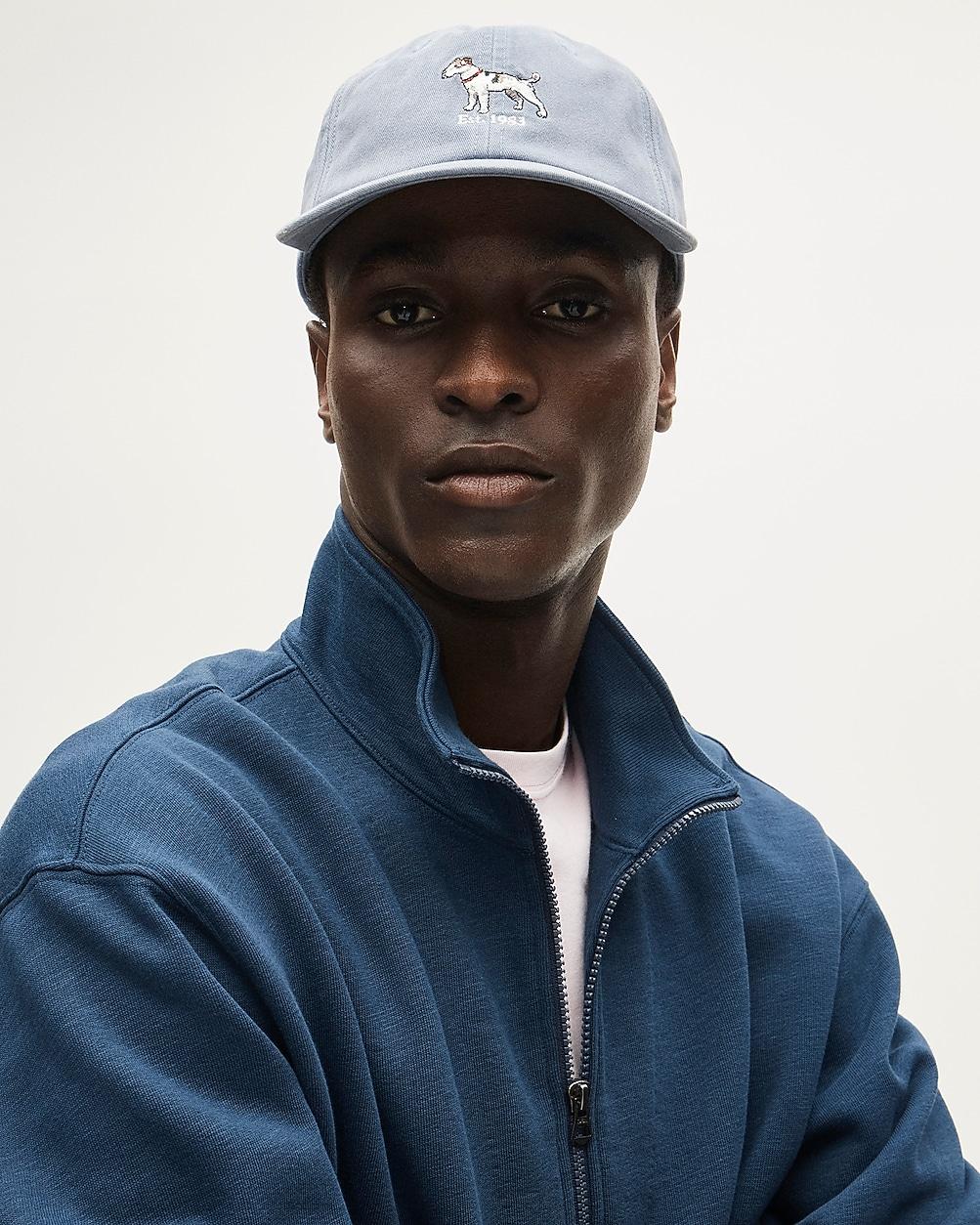 Cotton canvas cap with dog embroidery by J.CREW