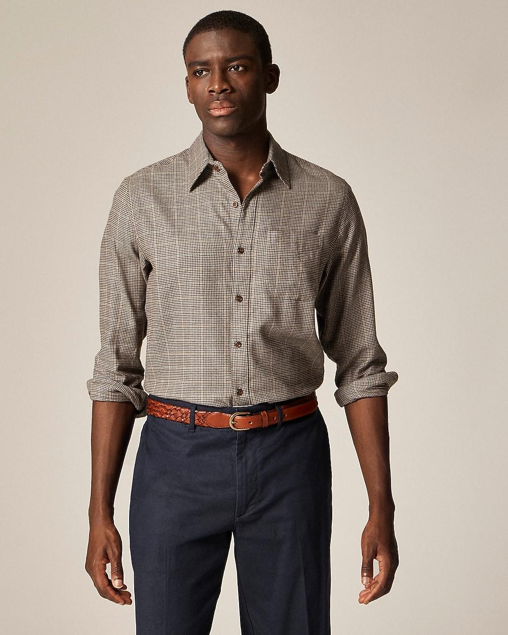 Cotton-cashmere blend shirt in check by J.CREW