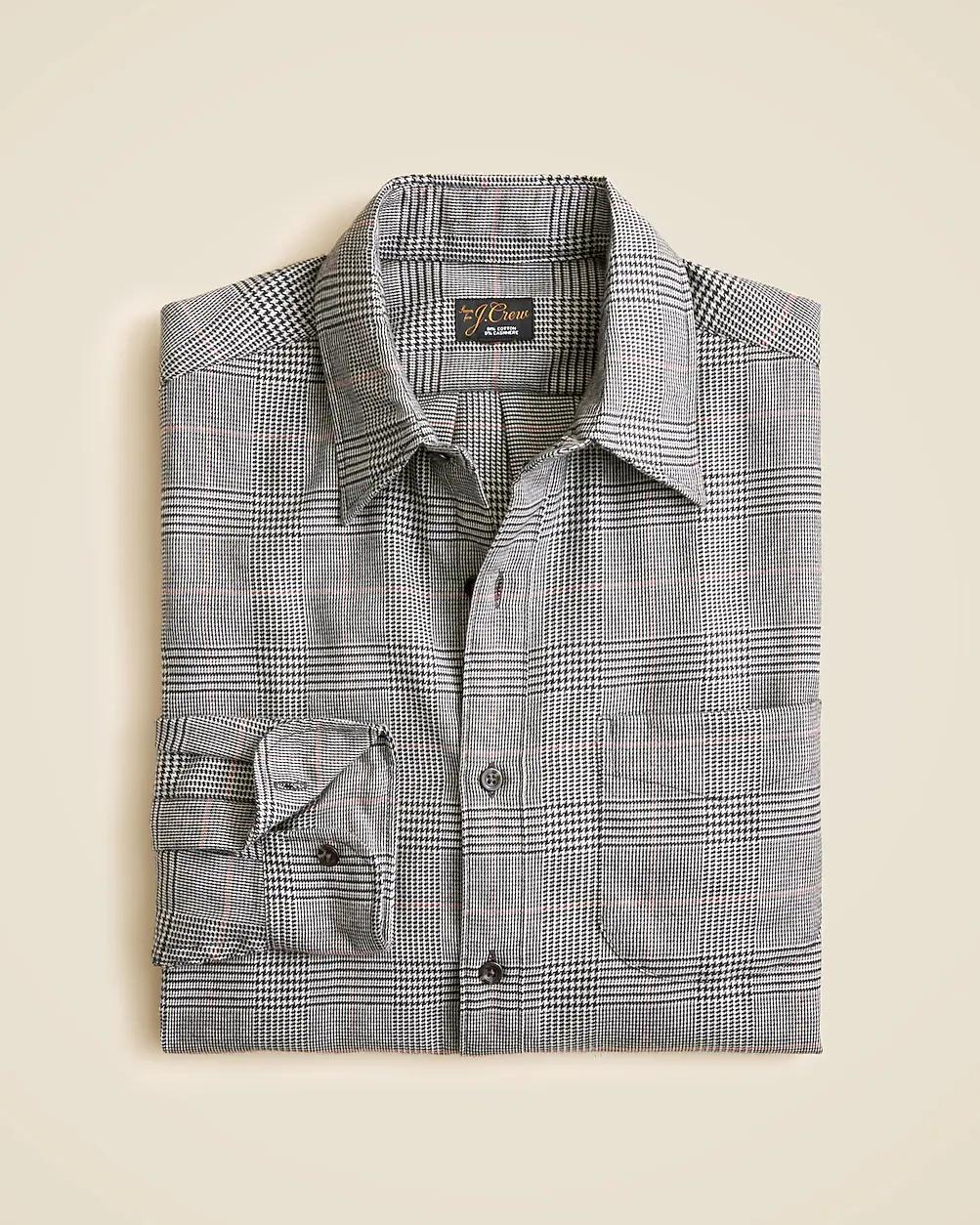 Cotton-cashmere blend shirt in check by J.CREW
