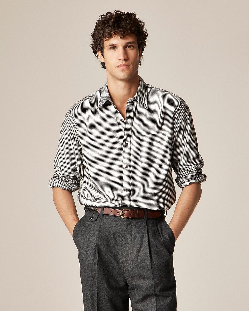 Cotton-cashmere blend shirt in check by J.CREW