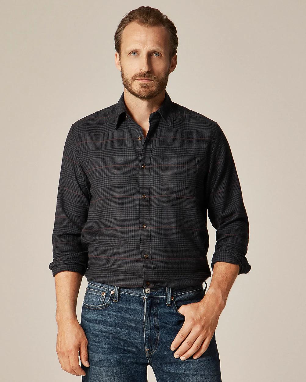 Cotton-cashmere blend shirt in check by J.CREW