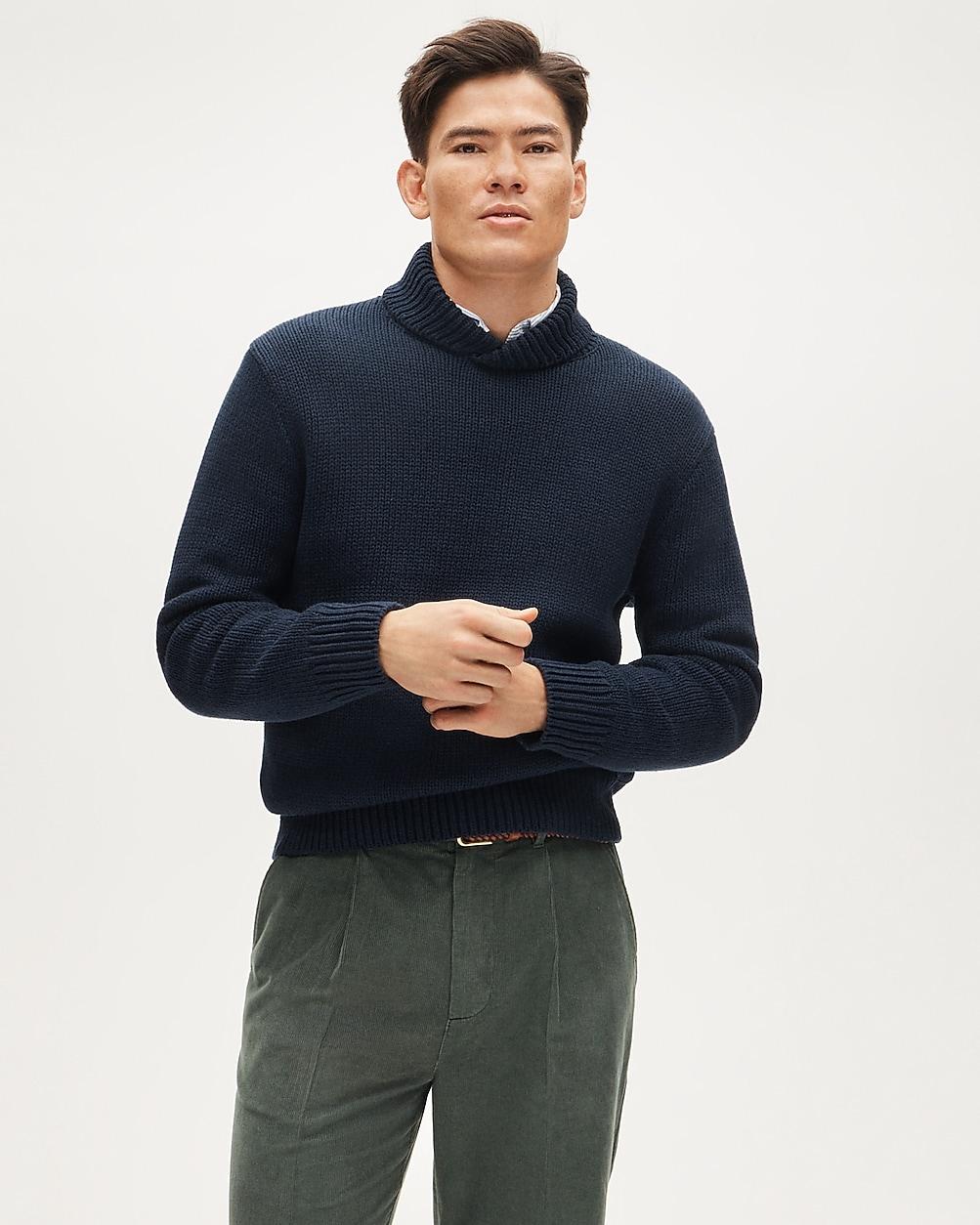 Cotton shawl-collar sweater by J.CREW