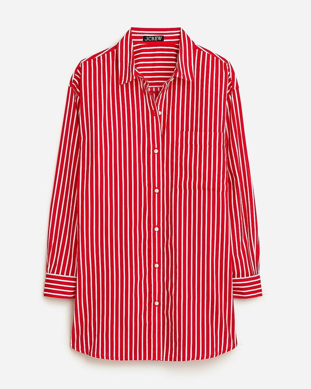 Cotton voile beach shirt in stripe by J.CREW