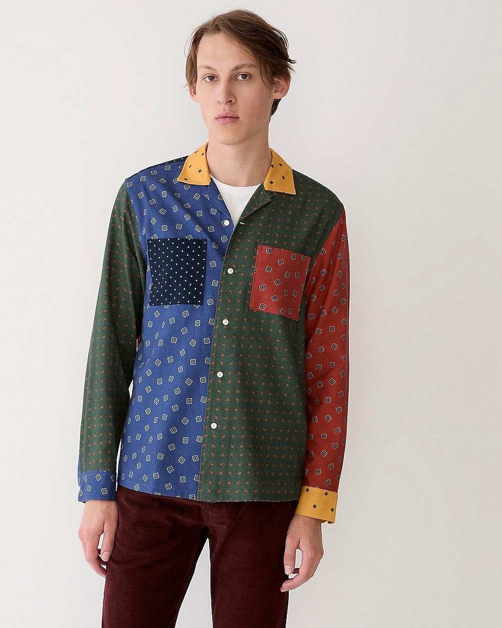 Cotton-wool blend challis camp-collar shirt by J.CREW
