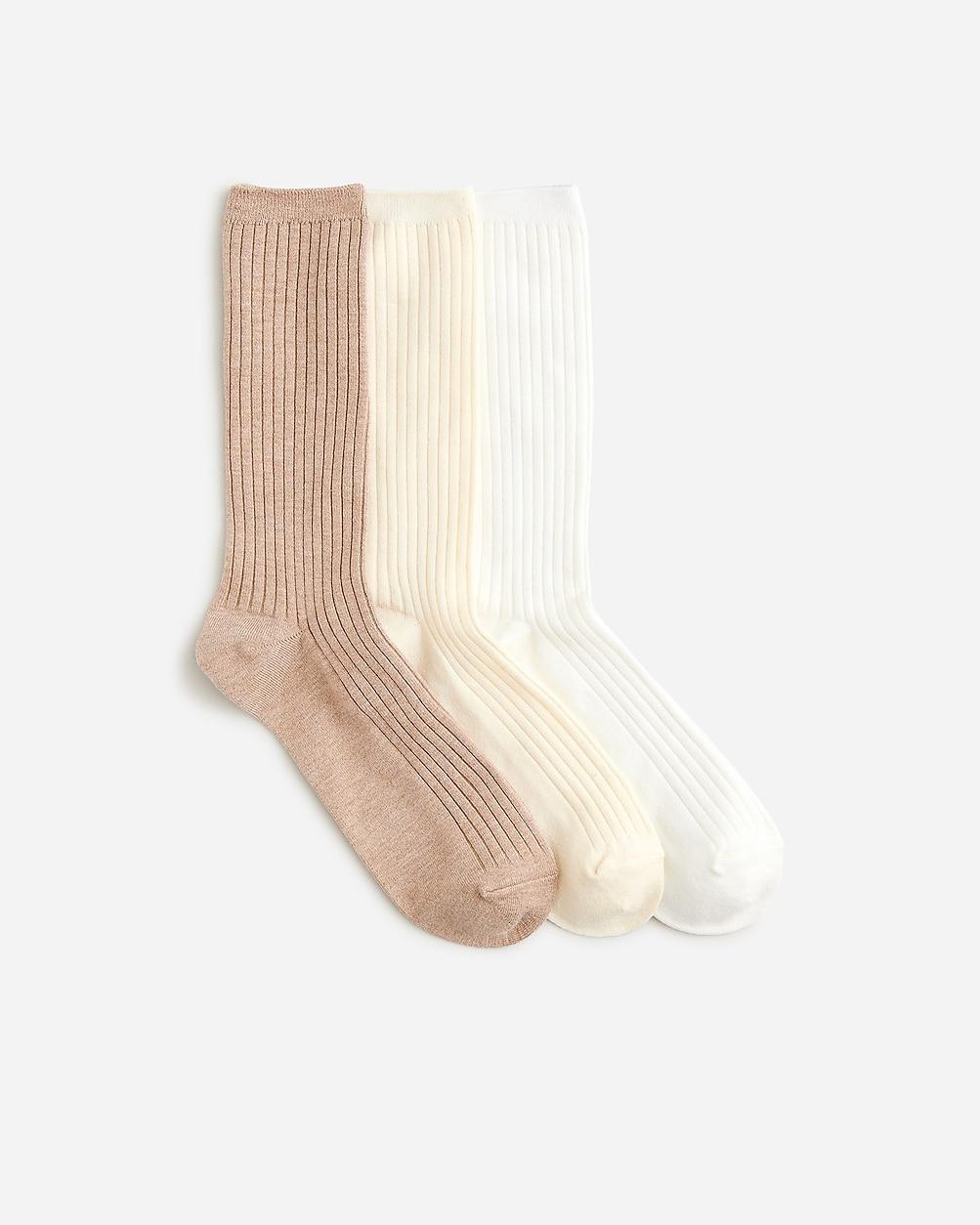Cozy ribbed trouser socks three-pack by J.CREW
