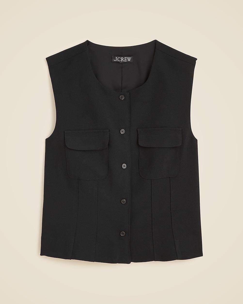Crewneck vest in city crepe by J.CREW