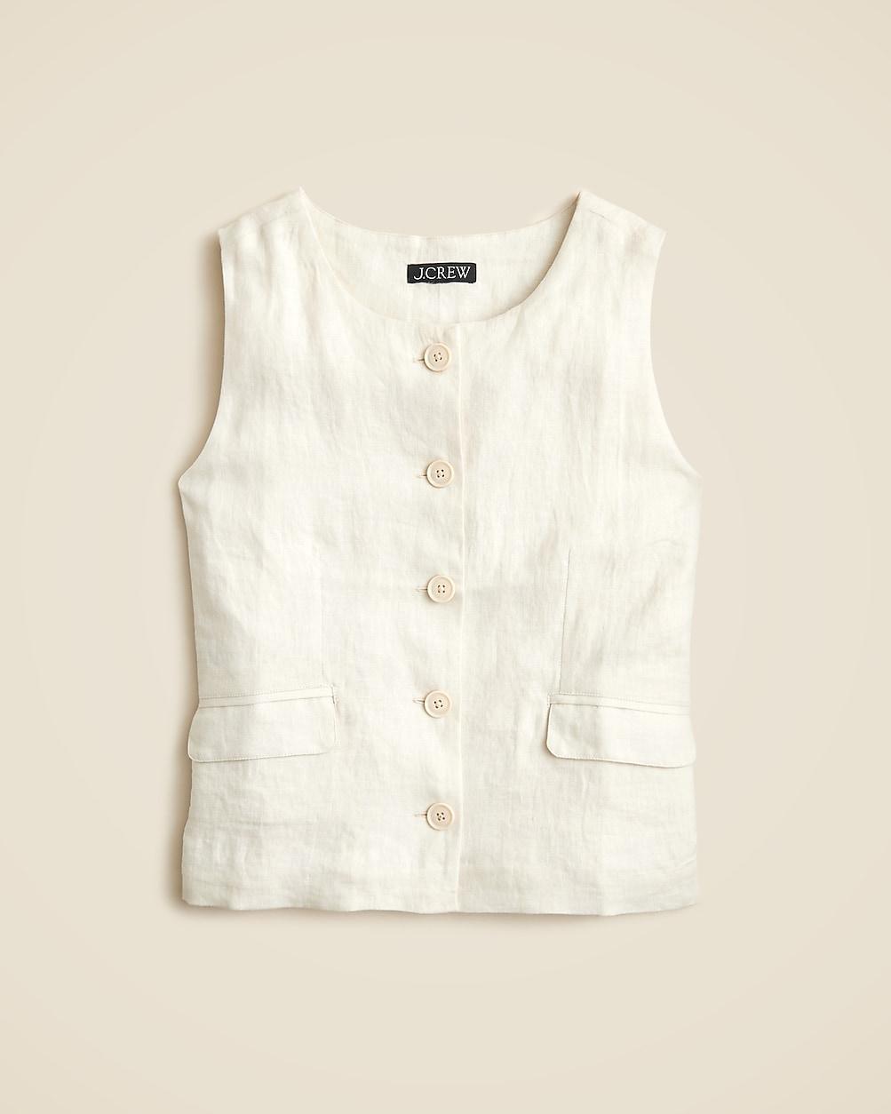 Crewneck vest in linen by J.CREW