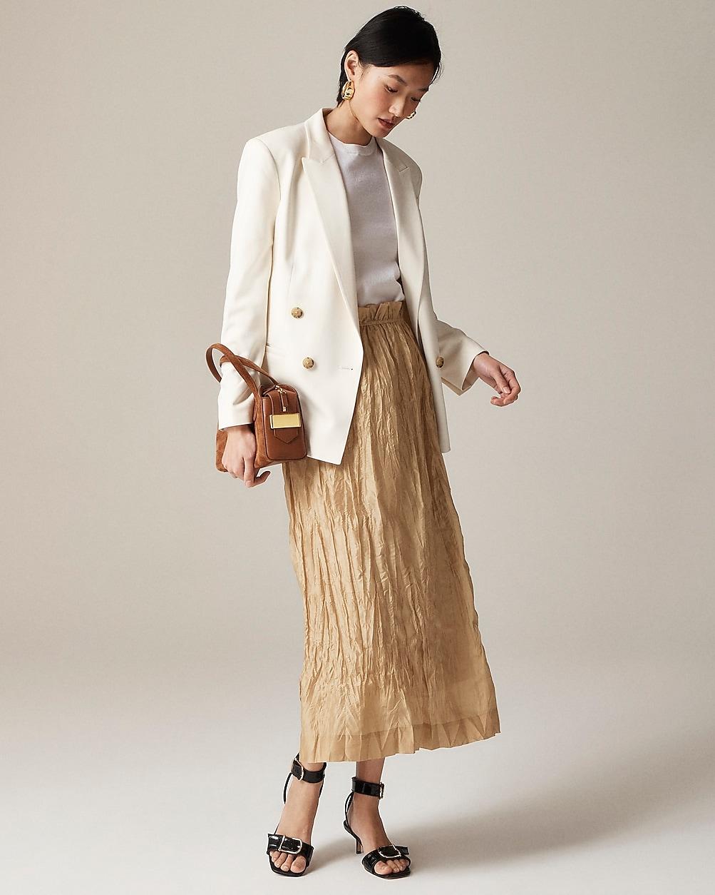 Crinkled gathered-waist skirt by J.CREW