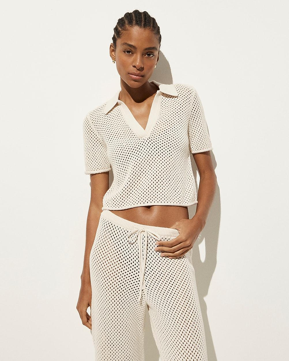 Crochet beach polo shirt in cotton by J.CREW