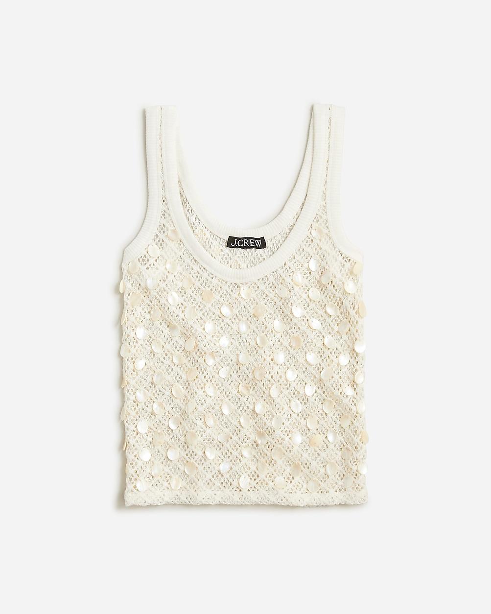 Crochet shell-embroidered tank top by J.CREW
