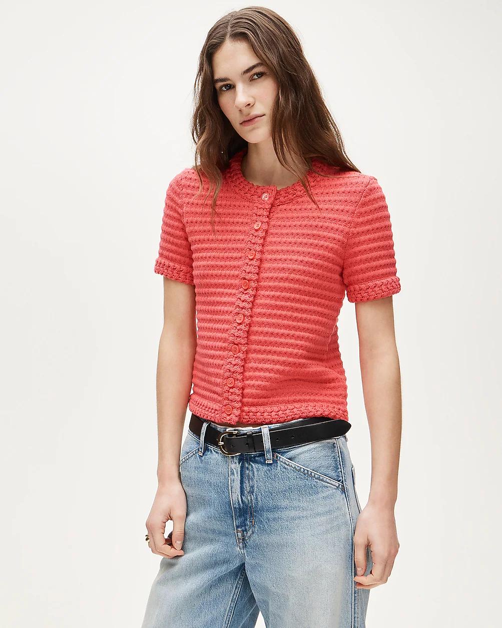 Crochet short-sleeve cardigan by J.CREW