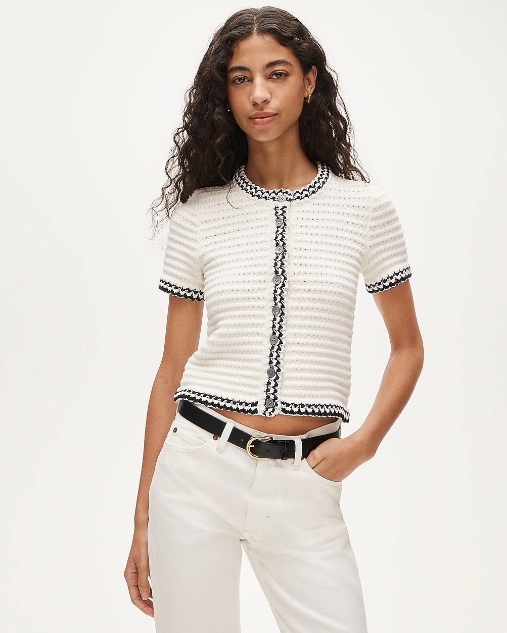 Crochet short-sleeve cardigan by J.CREW