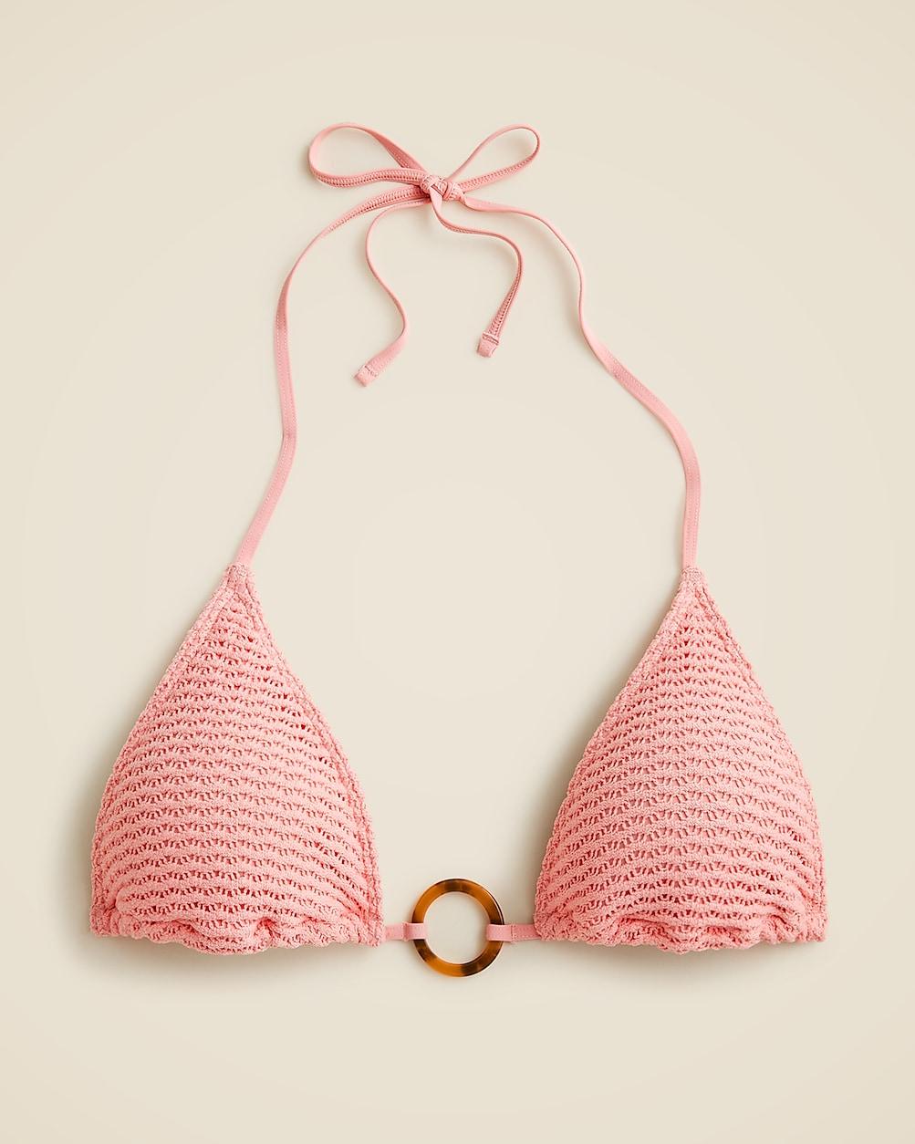 Crochet string bikini top with O-ring by J.CREW