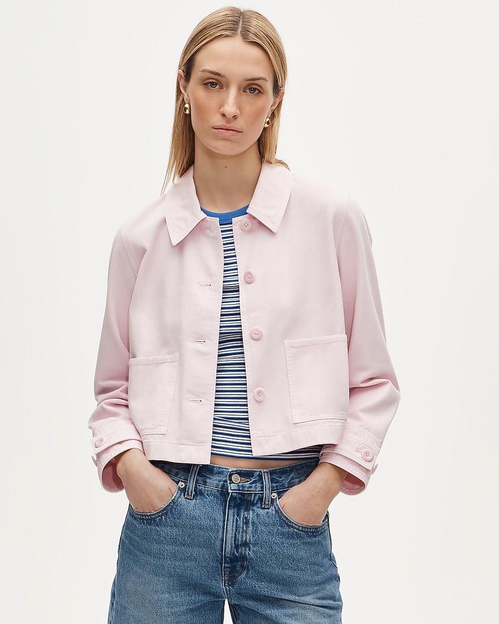 Cropped Barn Jacket™ in cotton twill by J.CREW