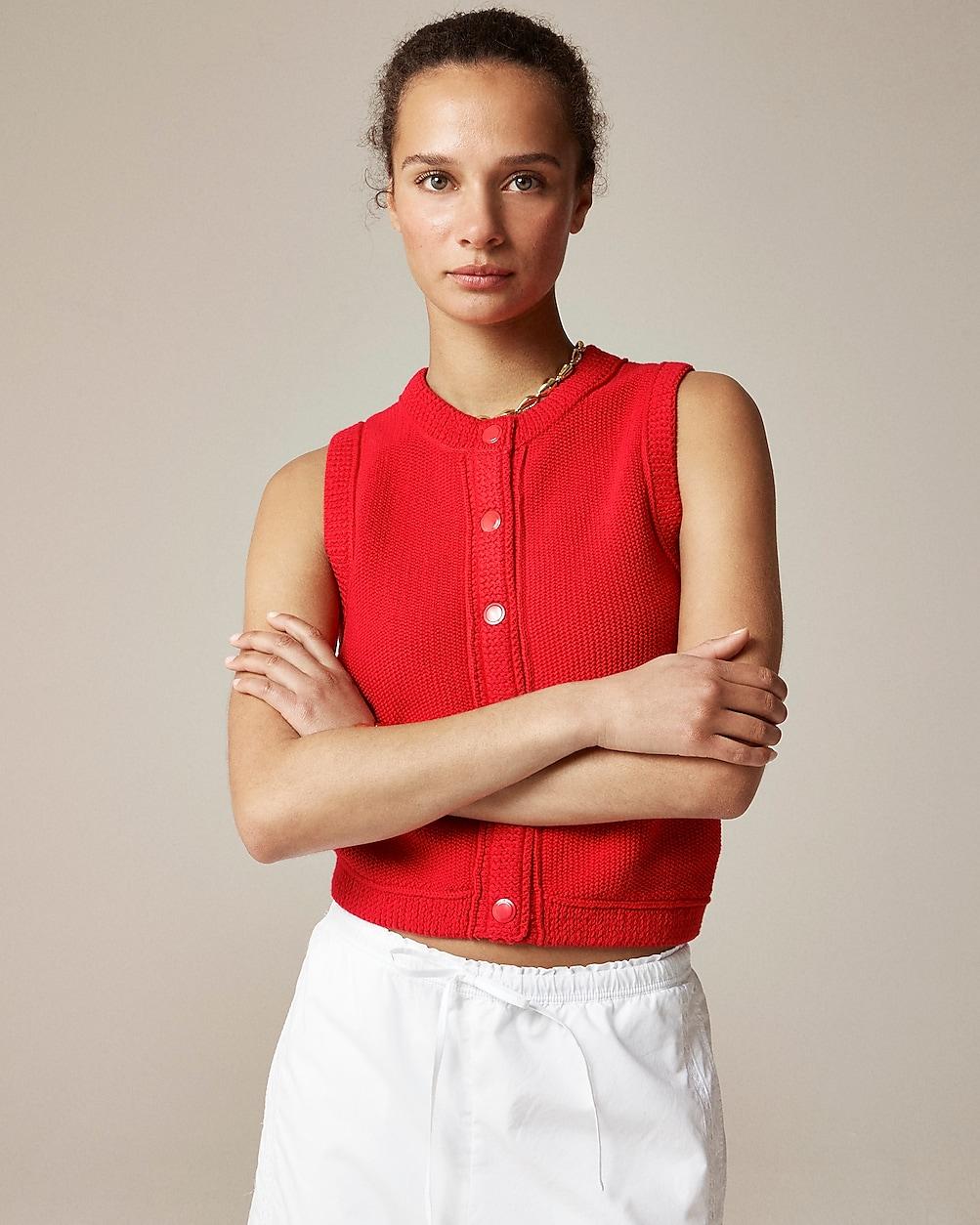 Cropped button-up sweater shell by J.CREW