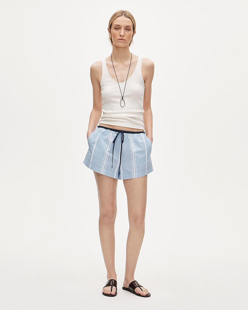 Cruise drawstring short in striped cotton poplin by J.CREW