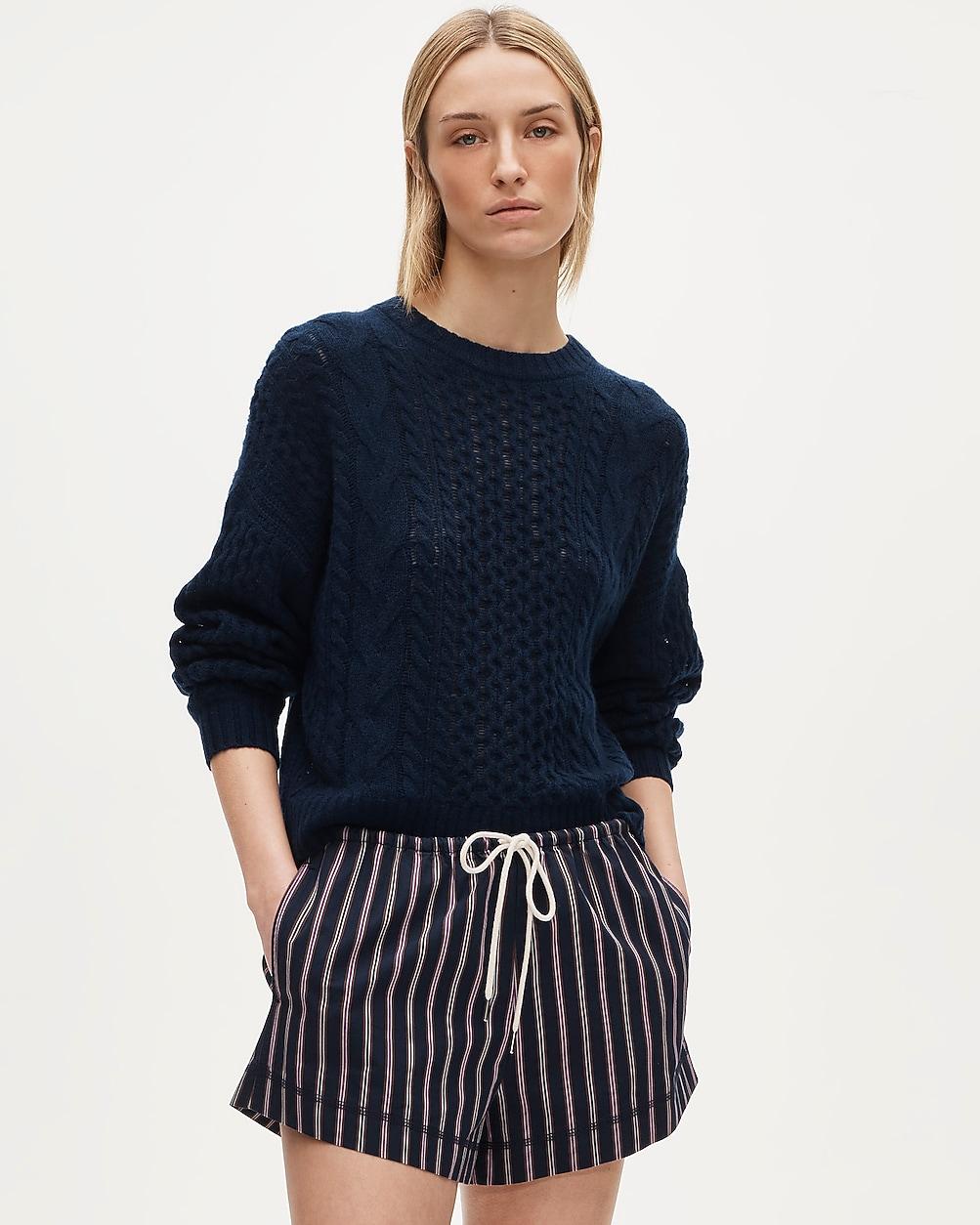 Cruise drawstring short in striped cotton poplin by J.CREW